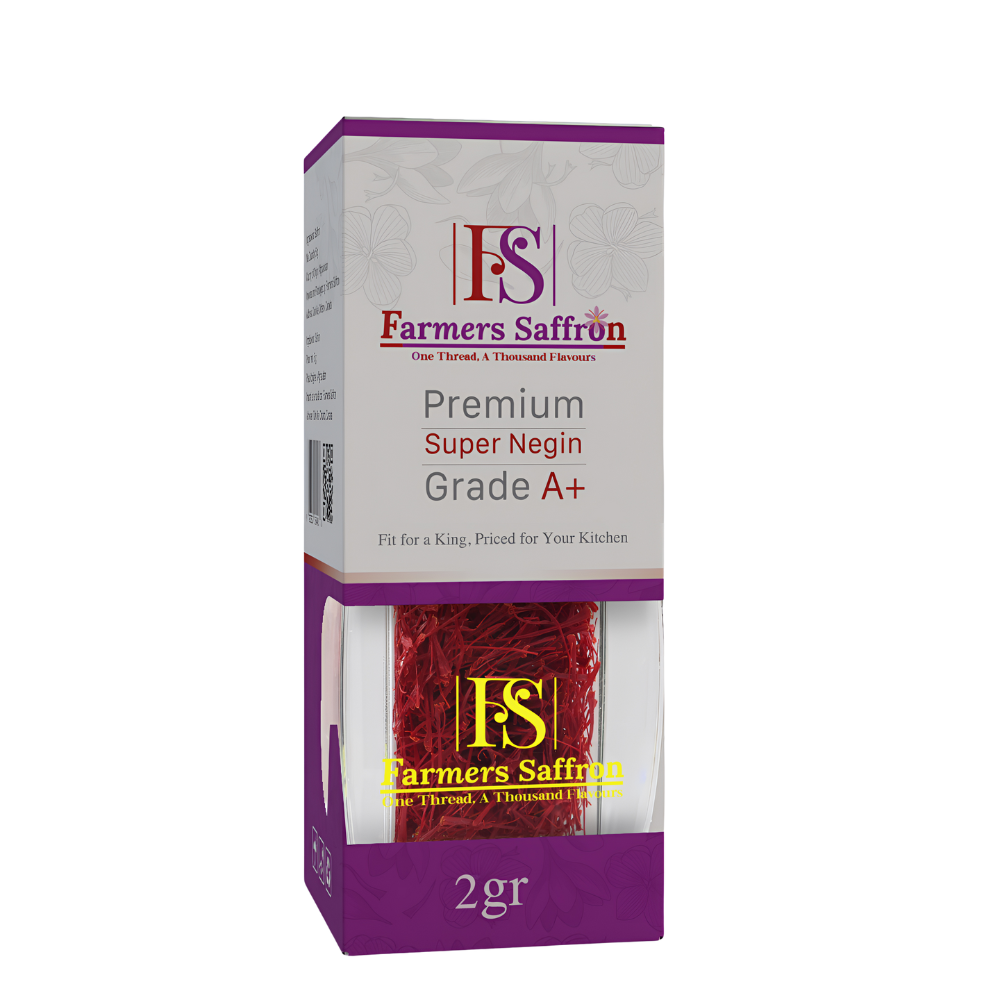 2 grams of premium Super Negin saffron – Grade A+ red threads for cooking and tea